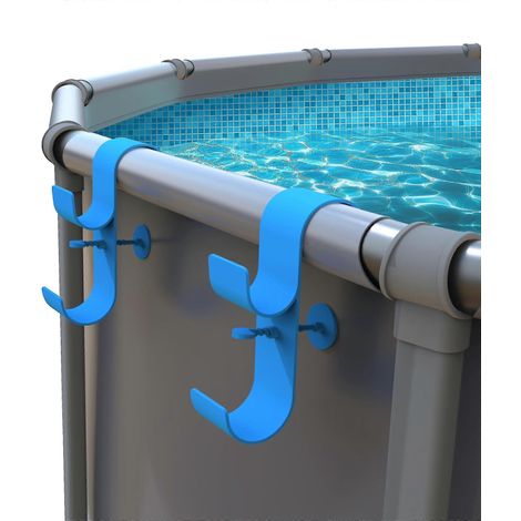 Deux épuisettes de piscine, crochets de canne à pêche pour piscine enterrée, accessoires pour piscine enterrée, crochets de canne à pêche télescopiques réglables, supports de piscine (1/5)