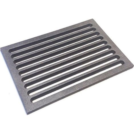 Fonderia Bongiovanni – Grille en fonte 20,5 x 31,5 cm – Pour cheminée, poêle, barbecue – Améliore le tirage du conduit de fumée – Épaisseur 1 cm