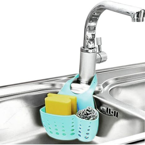 Organizzatore, contenitore da cucina da appendere al rubinetto, lavello per spugne