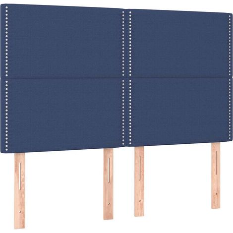Maison Exclusive - Cabecero de cama azul 144x5x118/128 cm Tela (1/5)