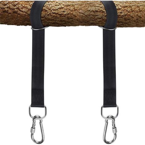 Kit sangles suspension balançoire arbre, charge 900 kg, sangles 1,5 m avec mousquetons verrouillables (1/5)