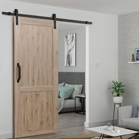 Sliding door hardware kit for wooden doors - Steel - Antique finish - 6FT - up to 120 kg (1/5)