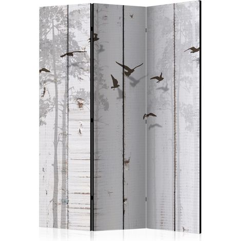 Paravento - Birds on Boards [Room Dividers] - 135x172 (1/4)