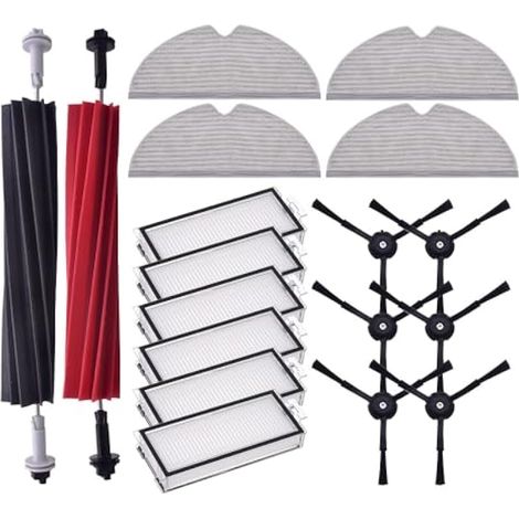 Pièces de rechange compatibles avec Roborock Q5 Pro, Q5 Pro+, Q5 Max+, Q5 DuoRoller+, Q8 Max, Q8 Max+, accessoires pour robot aspirateur, 1 brosse rouleau, 6 filtres, 6 brosses latérales, 4 (1/5)