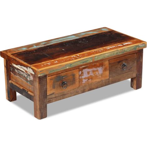 Maison Exclusive - Tavolino da Caffè con Cassetti in Legno Recuperato 90x45x35 cm