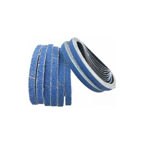 Bandes abrasives en corindon zirconium, 13 x 457 mm, chaque grain40/60/80/120 - Paquet de 16 bandes abrasives (1/5)