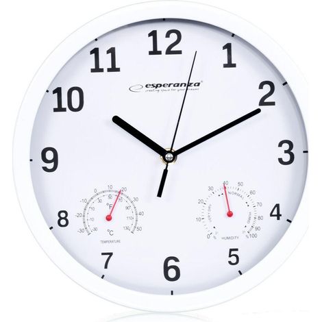 Esperanza Lyon EHC016W Wanduhr Weiß 25 cm