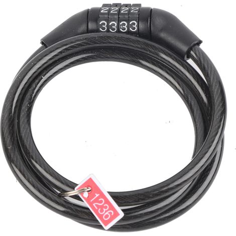 Ortviai Câble antivol à 4 chiffres pour vélo MTB