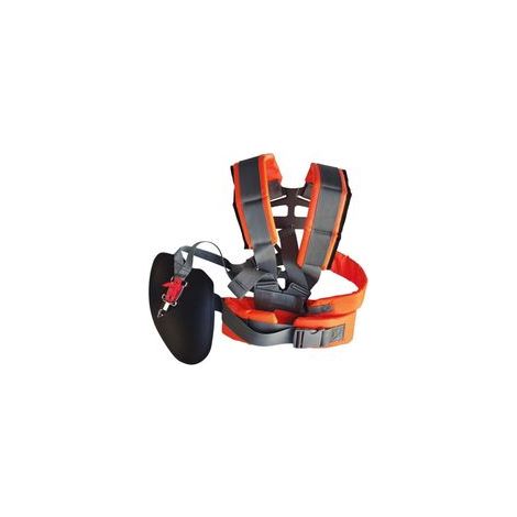 Cortacésped con arnés doble para hombros, correas ajustables para los hombros.