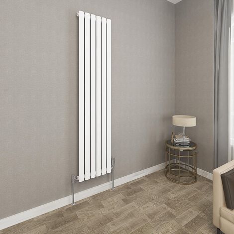 1600x354mm White Single Oval Column Radiator Vertical Modern Central Heating Radiators