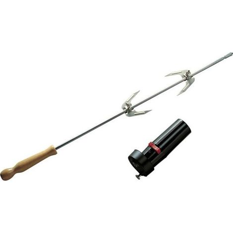 Tournebroche rôtissoire 60 cm – Moteur pour barbecue charbon – Cuisson à la broche – Fonctionne avec piles 1,5V non fournies – Barbecook