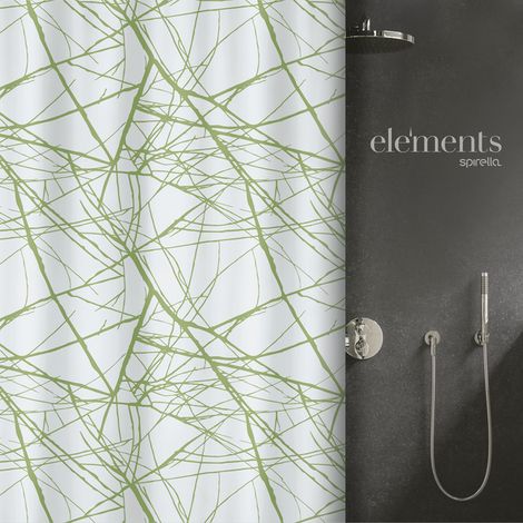 cortina de ducha Poliéster FORES 180x180cm Green Elements de Spirella
