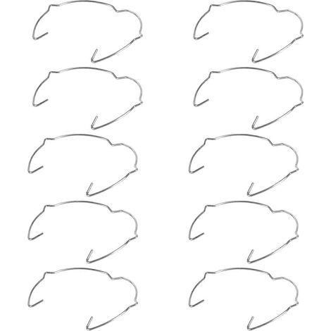 Lot de 10 anneaux de fixation à ressort compatibles avec les spots encastrés MR16, pour la fixation d'ampoules en acier au manganèse à double patte. (1/2)