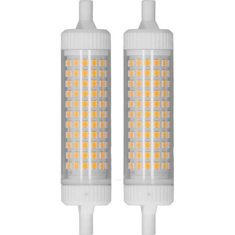 Ampoule LED R7S 118mm, 2 pièces, variable 15W, 154 LED, projecteur à Double extrémité pour éclairage publicitaire nocturne à domicile, lumière chaude 220V (1/5)