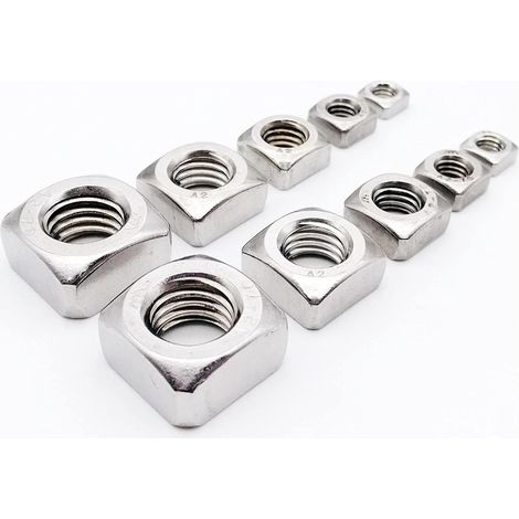 Écrou carré en acier inoxydable M3 M4 M5 M6 M8 M10 M12 DIN557 (1/4)