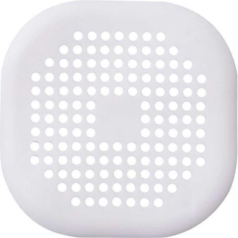 Filet de Drain de Sol avec Ventouse pour Douche - Couvre-Cheveux pour Évier de Cuisine et Salle de Bain - Blanc (1/2)