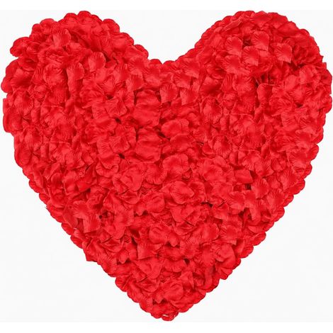 Lot de 1200 pétales de Rose artificiels jetables pour Mariage, Saint-Valentin, Anniversaire, Centre de Table - Rouge (1/5)