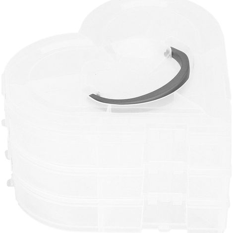 Boîte de rangement transparente en forme de cœur pour bijoux, idéale pour le bricolage. Conteneur pour bijoux et accessoires.