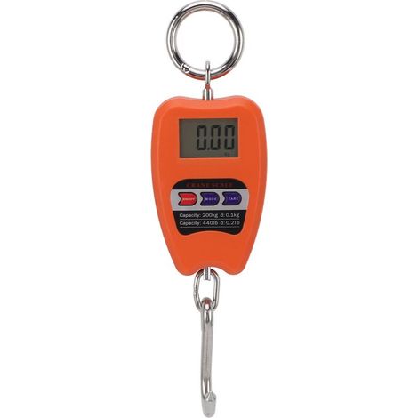 Balance électronique portable haute précision, balance numérique suspendue, capacité de 200 kg, pour aliments et bagages, couleur orange.-AquaForge