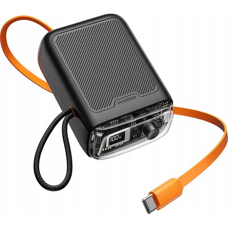 INNOSTYLE MINI POWERBANK 10000MAH 2X USB-C TIPO C 33W CABLE USB-C AMPLIABLE