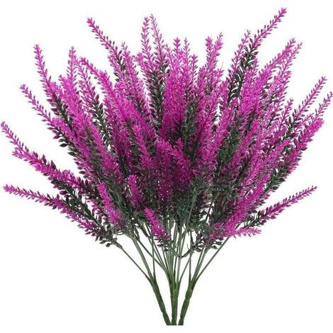 4pcs Bouquet Fleurs Artificielles Violettes Deco 5 Branches Fleurs de Lavande Artificielles Arbustes 38cm Fausse Plante Plastique pour Jardinières Balcon Cimetière Mariage Maison Noel (1/5)