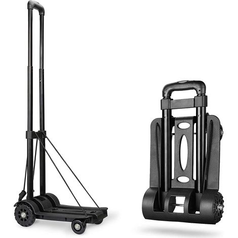 Zusammenklappbarer Sackkarre, langlebiger, leichter Treppentransportwagen aus Aluminium, geländegängig, maximale Belastung 70 kg, Sackkarre, 2 elastische Seile, Haus, Garten, Lager und Bauernhof (1/5)