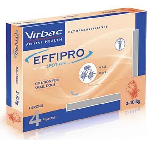 EFFIPRO Spot On 4 Pipetas Antiparasitarias de 67 mg para Perros Pequeños