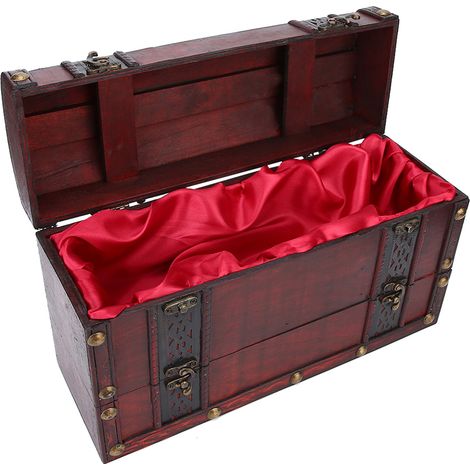 Boîte à bijoux de bureau vintage en bois grande capacité (1/5)