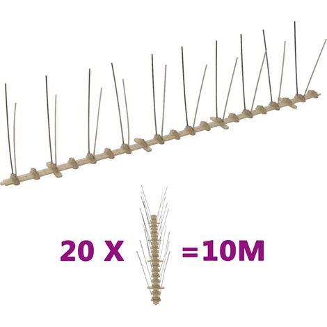 vidaXL Set de 2 hileras de pinchos contra pájaros y palomas 20 uds 10m (1/5)