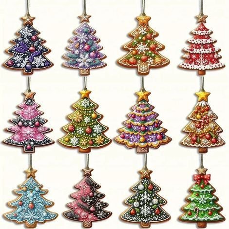 36 decorazioni natalizie creative e colorate, tra cui alberi di Natale, decorazioni in legno per la casa e decorazioni per feste. (1/5)