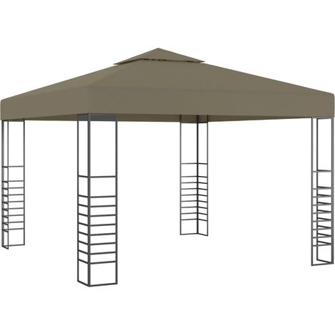 Carpa de jardín con tejado retráctil gris taupe 3x3m 180 g/m² (1/5)