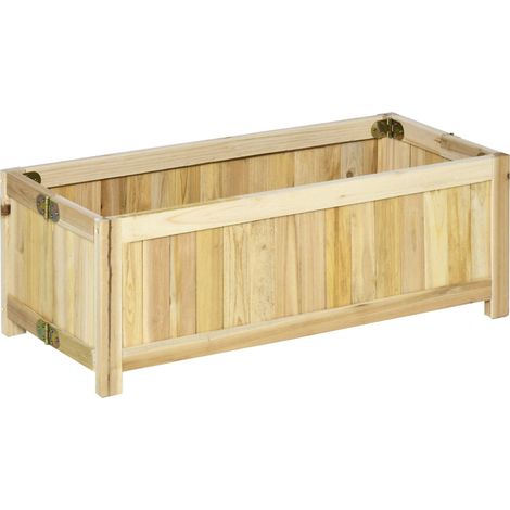 Fioriera pieghevole in legno naturale 70 x 30 x 25 cm (1/5)