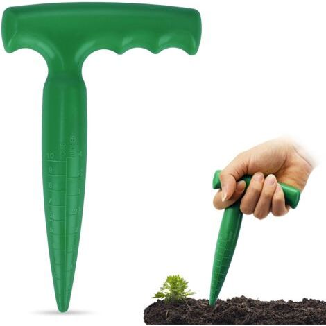 Outil Plantoir à Bulbes - Jardinière à Bulbe avec Échelle de Mesure Pour Une Plantation Précise,Idéal pour Plantoir des Légumes et des Fleurs (Vert) (1/5)