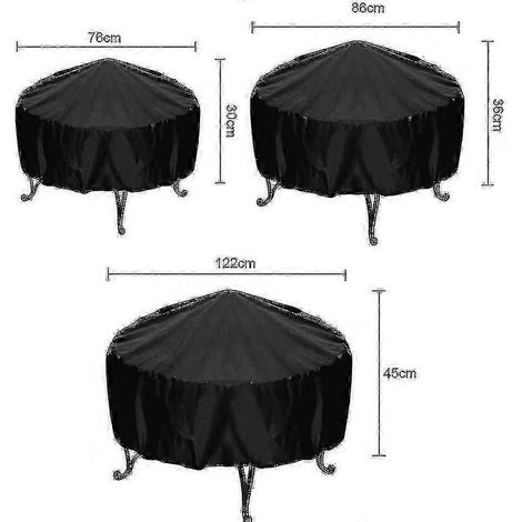 Housse de barbecue ronde d'extérieur, imperméable et résistante aux UV, 76 x 30 cm (1/4)