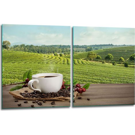 2 plaques de protection en verre pour cuisinière 40x52 à café (1/5)