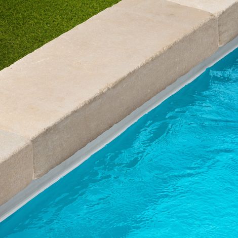 Margelle de piscine Pierre de l'Atlas Beige 100x35x15 cm Bord Droit (à l'unité) - RO'MA NATURE (1/4)