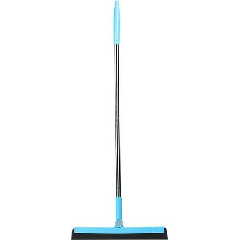 Balai Raclette Sol avec Manche - Lame Remplaçable, Enlève Efficacement l'Eau et les Cheveux (Couleur: gris) (1/4)