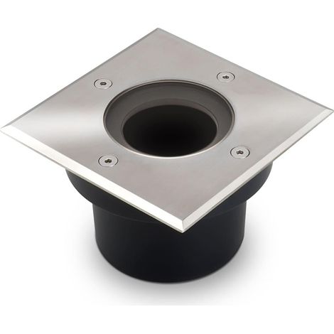 LED Bodeneinbaustrahler flach eckig Edelstahl 230V IP67 - Leuchtmittel: Ohne - Anzahl: 1x (1/5)