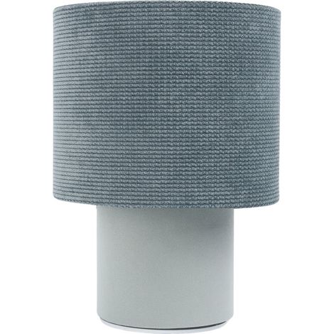 Lampe de chevet Twist - Lampe en velours structurel bleu et pied lisse bleu clair (1/5)