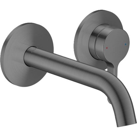 Axor One - Miscelatore per lavabo, con sistema di scarico, montaggio a 2 fori, EcoSmart, cromo nero spazzolato 48170340 (1/2)