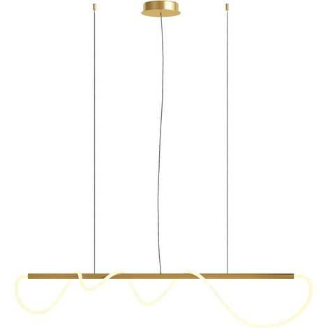 Maytoni Tau Plafonnier Bar Moderne Doré, 140cm LED Intégrée 3000K (1/2)