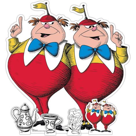 Figurine en carton - Alice au Pays des Merveilles Vintage - Tweedle Dee et Tweedle Dum - Haut 99 cm (1/5)
