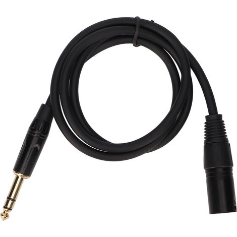 Câble jack 6,35 mm vers XLR mâle-mâle stéréo 3 broches, symétrique, pour haut-parleur, microphone et scène, 1 m / 3,3 pi (1/5)