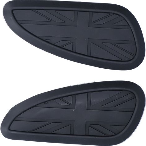 Jeffergarden Protecteur de tampon d'autocollant de réservoir de carburant en caoutchouc adapté pour Bonneville T100 T120/Speed Twin/Street ScramblerBlack (1/5)