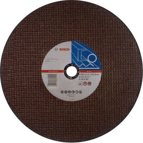 Bosch A 30 S BF, disco da taglio de per metallo, centro piatto, alta efficienza e precisione, taglio veloce, ideale per lavori industriali, 1 pezzo, colore grigio