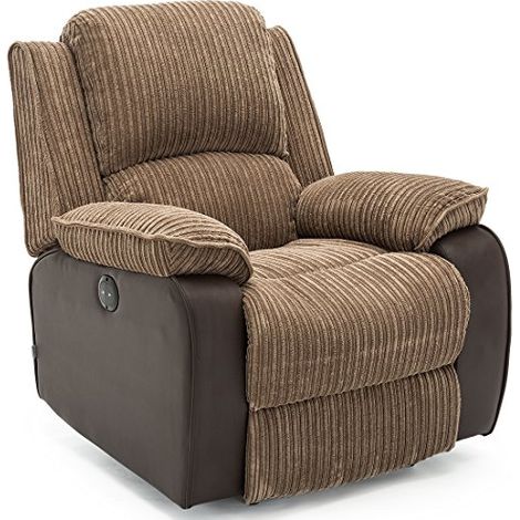 POSTANA BROWN AUTOMATIC FABRIC RECLINER ARMCHAIR (1/5)