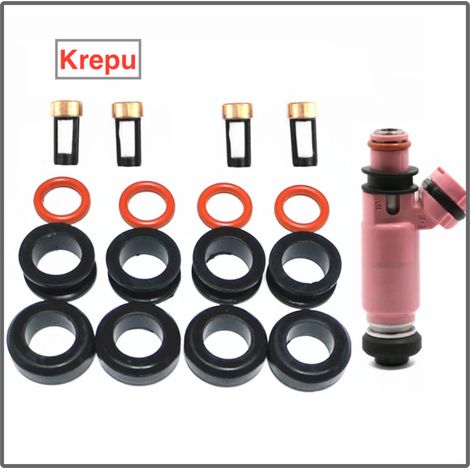 Kit de réparation d'injecteur de carburant automobile en 4 pièces, joints toriques et filtre, compatible avec Subaru 195500-3910 (1/4)