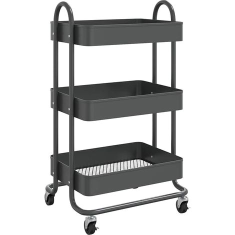 vidaXL Carrito de cocina 3 niveles acero antracita 43x34x79 cm (1/2)