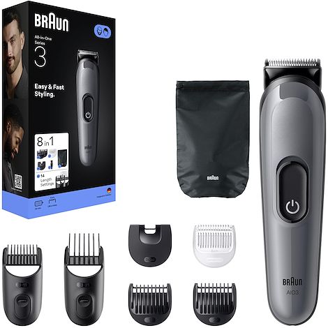 Braun AIO3540 tagliacapelli Nero, Grigio 14 Nichel-Metallo Idruro (NiMH) (1/5)