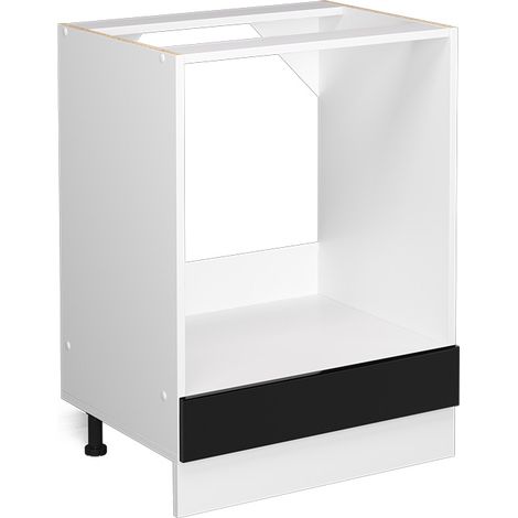 Ofenschrank R-Line, Schwarz Hochglanz, 60 cm ohne Arbeitsplatte, Vicco